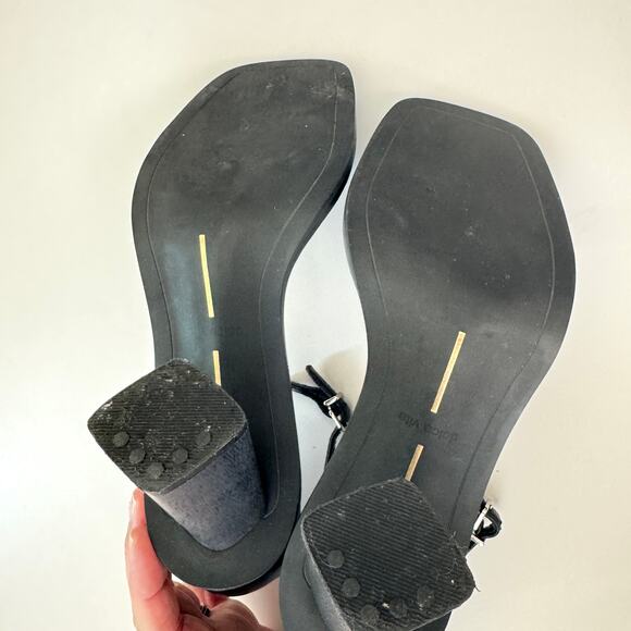 Dolce Vita Womens Strappy Heeled Sandals Size 6 Formal Party Neutral Black - Picture 8 of 9